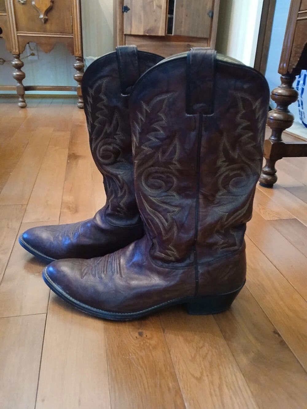 Justin Boots Men's Marbled Deerlite 1564 Brown Cowboy Western Boot 12EE